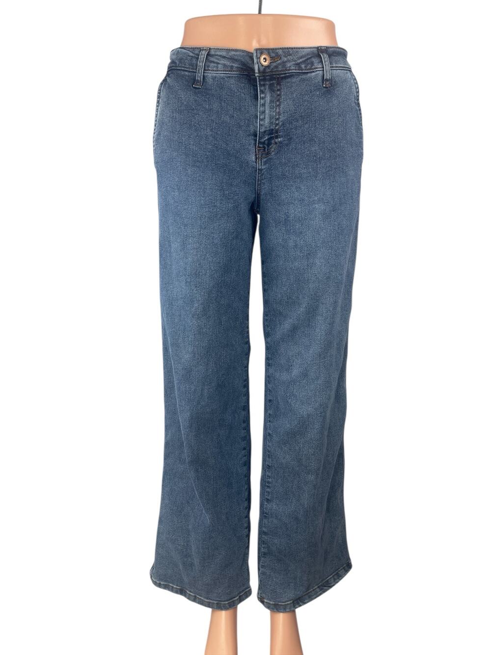 Sanctuary Women's Blue High Rise Crop Loose Fit Straight Denim Jeans Pants Sz 26